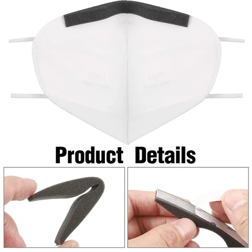 Vista 6 de BBTO 50 almohadillas de microfibra de espuma viscoelástica para puente nasal, anti niebla, autoadhesivas, protección para la nariz, sello de tira