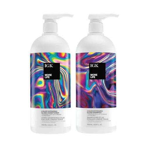 Vista 13 de IGK BLONDE POP - Juego de champú y acondicionador tonificante morado Neutraliza el latón + ilumina el rubio Vegano + libre de crueldad 8 onzas