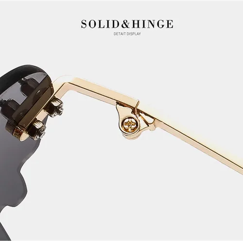 Vista 3 de ZUZU - Gafas de sol para mujer con estuche para gafas, corazón de moda con forma de lágrimas, gafas de sol sin borde, gafas de sol geniales