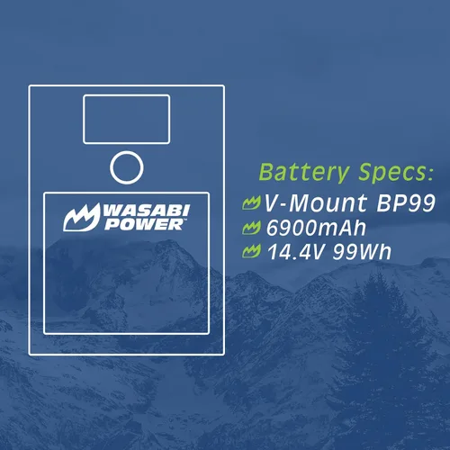 Vista 4 de Wasabi Power Batería recargable de iones de litio con bloqueo en V (99 Wh, 14.4 V, 6900 mAh) para videocámara de difusión, compatible con cámaras