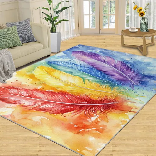 Vista 16 de Cyberpunk Rugs for Bedroom, Neon Head Area Rug, Neon Art Rugs for Living Room, Indoor Non-Slip Rug, Machine Washable Carpet for Front Entrance Floor