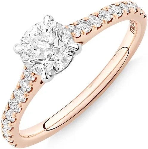 Vista 5 de IGI Certified 2.85 Carat TW White Round Excellent Cut Lab Created Diamond Engagement Ring With Side Natural Diamond In 14k White Yellow Rose Gold