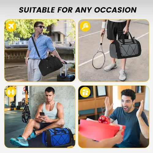 Vista 7 de Vorspack Bolsa de gimnasio para hombres Bolsa de lona de 151821 pulgadas para viajes, bolsa de lona ligera para artículos personales, bolsa