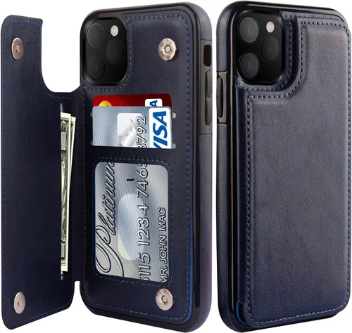 Vista 24 de LETO para iPhone 15 Pro Funda tipo cartera - Tapa tipo folio con patada - Diseños de moda - Tarjetero - Funda protectora para mujeres y niñas - 6.1