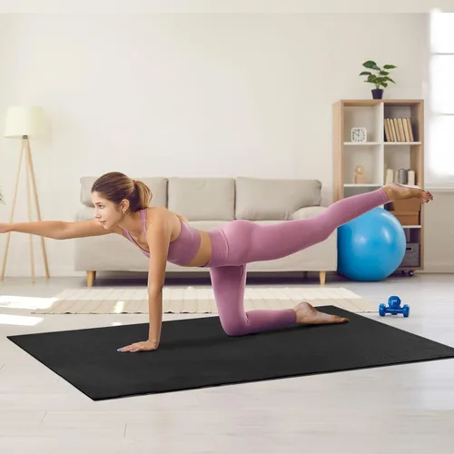 Vista 9 de VEVOR Large Exercise Mat, 12'x6'/10'x6'/9'x6'/8'x6'/8'x5'/7'x5'/6'x4' (7mm) Extra Thick, Non Slip High Density Premium Workout Mat, Exercise Yoga