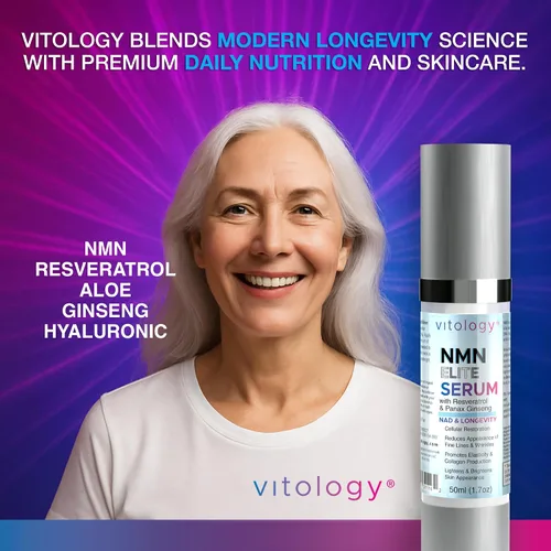 Vista 9 de NMN + suero facial de resveratrol – Renovación celular y fórmula antienvejecimiento con ácido hialurónico, aloe y ginseng – Boost NAD+, hidrata