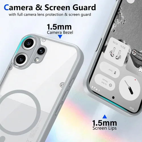 Vista 673 de Funda magnética transparente compatible con Xiaomi 17T, color negro 2 en 1 PC + TPU cubierta de teléfono a prueba de golpes, carcasa protectora