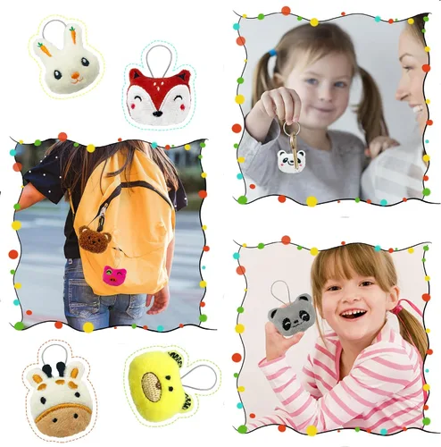 Vista 5 de XIPEGPA Juego de 30 juguetes de peluche de animales pequeños, llavero de juguete de peluche para recuerdos de fiesta, llavero adorno para bolsa