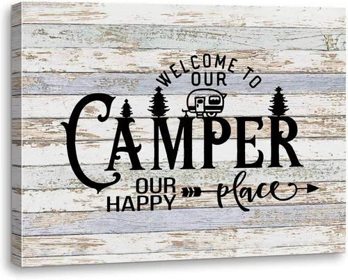 Vista 12 de Let The Adventure Begin - Lienzo decorativo para pared, enmarcado para sala de caravana, baño, decoración de remolques, 11 x 14 pulgadas, regalos
