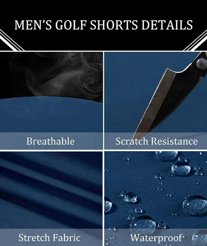 Vista 5 de Boyzn Pantalones cortos de golf con entrepierna de 9 pulgadas para hombre, pantalones cortos de vestir casuales para el trabajo, pantalones cortos