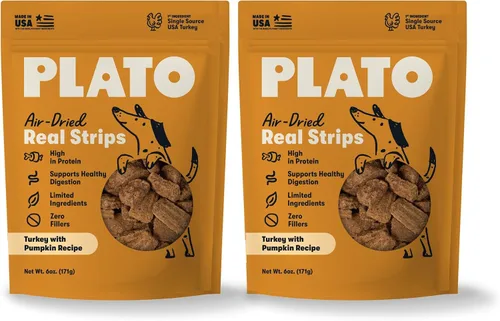 Vista 7 de PLATO Pet Treats - Tiras reales, barras de carne de perro, salmón de 18