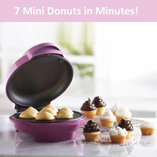 Vista 2 de Brentwood TS-252 antiadherente 7 Mini máquina para hacer cupcakes, rosa