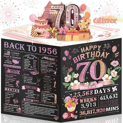 Vista 51 de Tarjeta de cumpleaños número 10 para niña, niño, nieto, nieta, hijo, hija, gigante, desplegable, “Happy 10th Year Old”, decoración, regalo de Negro