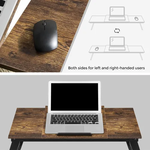 Vista 5 de SONGMICS ULLD110B01 - Mesa de escritorio para laptop, bandeja para cama o sofá, desayuno, parte superior inclinable ajustable, para diestros