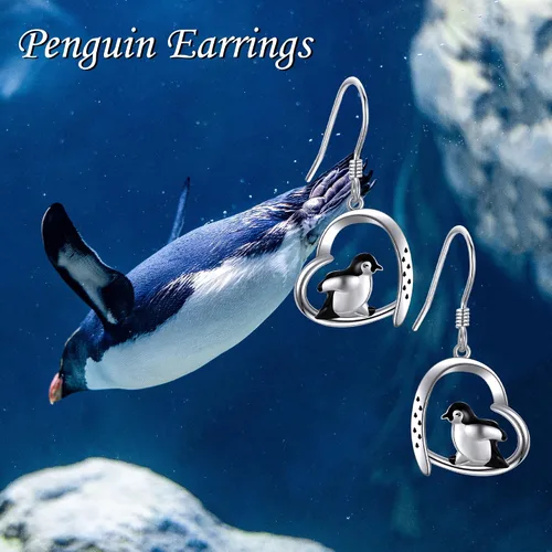 Vista 6 de Aretes de plata esterlina con diseño de caballos, vacas de las tierras altas, panda, loro, pato, pingüino, flamenco, huella de pata, rana