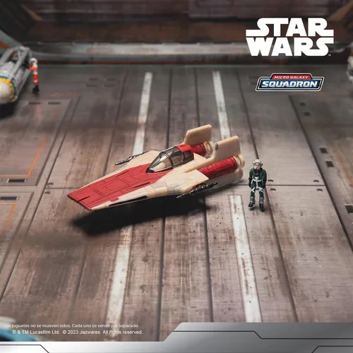 Vista 8 de Star Wars Micro Galaxy Squadron A-Wing - Vehículo de clase de armadura ligera de 3 pulgadas con accesorio de micro figura de 1 pulgada