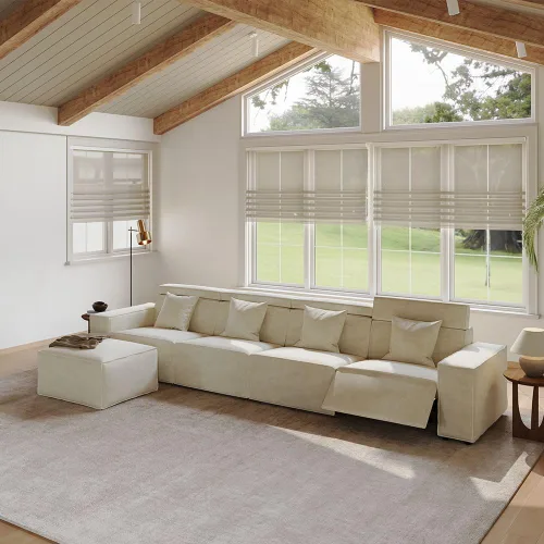 Vista 16 de Sofá eléctrico de 85 pulgadas, sofás modulares para sala de estar, moderno sofá biplaza reclinable grande, cómodo sofá nube de terciopelo