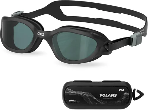 Vista 10 de COPOZZ Gafas de natación para mujeres adultas, gafas de natación para mujeres y hombres, antivaho sin fugas, protección UV para adultos