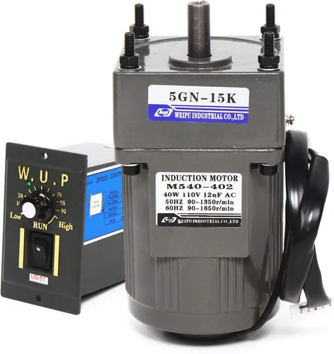 Vista 20 de Motor de engranajes eléctrico 110V 250W 10K Monofásico de alto par motor reductor de engranajes de CA 0-135 RPM Controlador de velocidad variable
