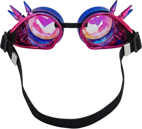 Vista 75 de Gafas caleidoscopio para raves trippy psicodélico steampunk con lentes de cristal de difracción de prisma arcoíris
