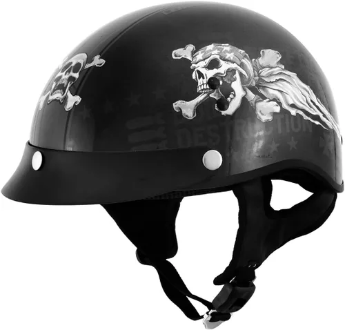 Vista 12 de Milwaukee Helmets Casco avanzado para motocicleta, medio calavera con cráneo, para motociclistas, MPH97X MPHTX MPHT68-NEÓN-AMARILLO
