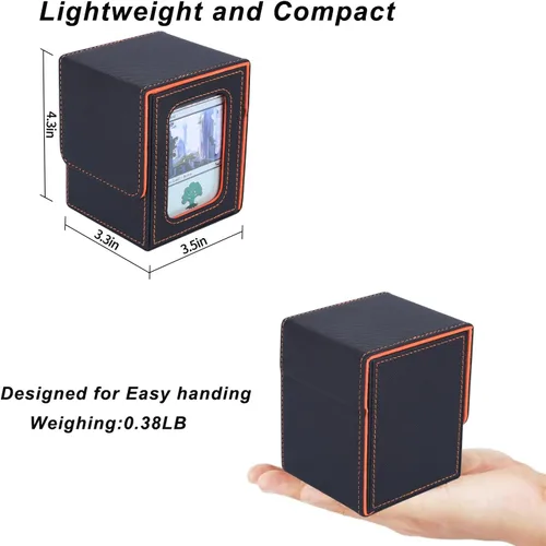 Vista 6 de AFIING MTG Caja de Mazo para Commander Display, Caja de Cartas que Cabe 100 Cartas con Doble Funda, Caja de Almacenamiento Magic Commander TCG con 2