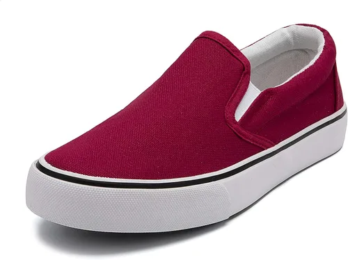 Vista 5 de Zapatos deportivos de lona para mujer, sin cordones, cómodos, bajos y planos, transpirables, acolchados, casuales a la moda