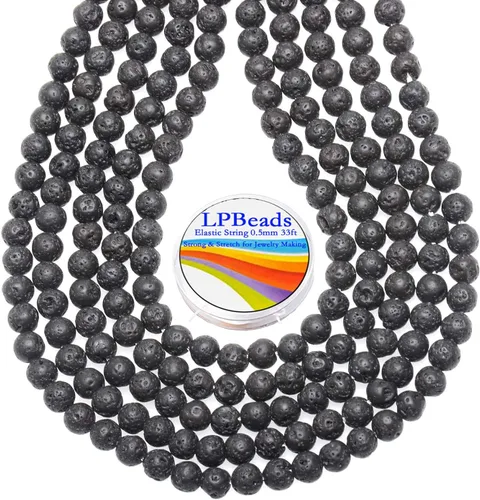 Vista 50 de LPBeads 100 Cuentas de 8mm Cuentas Redondas Naturales de Chakra, Cuentas Sueltas de Piedra Preciosa Redondas para Hacer Joyas con Cordón Elástico
