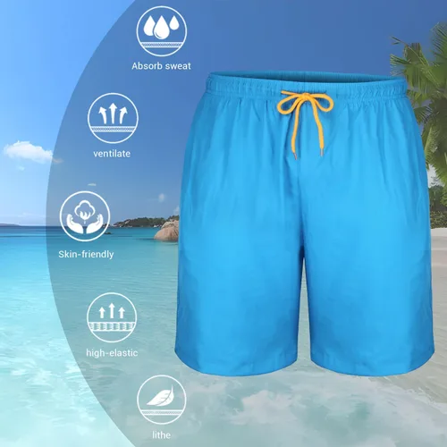 Vista 3 de HEROBIKER Traje de baño para hombre, de secado rápido, con forro de malla, para playa, tabla de surf