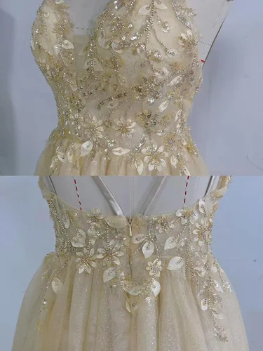 Vista 5 de Teens Sparkly Beaded Homecoming Dresses Juniors Lace V Neck Short Prom Dresses Tulle Ball Gowns