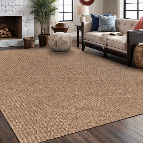 Vista 26 de Tapete de Puerta de Yute Fácil 2x3 Pies Interior Exterior Alfombras Naturales Alfombra de Fibra Sólida Alfombra de Área Tejida Boho Fácil de Limpiar