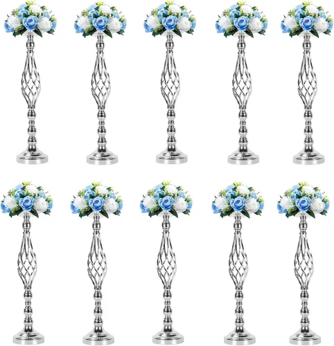 Vista 8 de Candelabros de metal dorado para candelabros de boda, jarrones, flores, jarrones, 2 uds