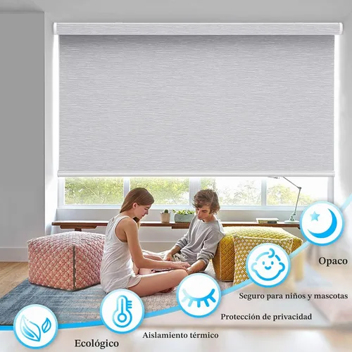 Vista 3 de MYshade - Persianas enrollables personalizadas para ventana, persianas enrollables para ventanas inalámbricas, bloqueo solar, protección