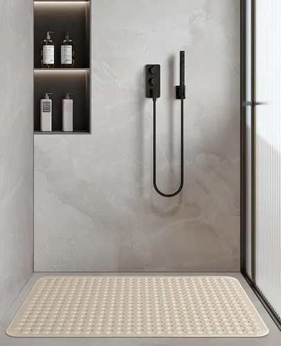 Vista 6 de Yolife Tapete de ducha extra grande, 34.3 pulgadas de largo x 23.3 pulgadas de ancho, tapete de ducha antideslizante de elastómero termoplástico