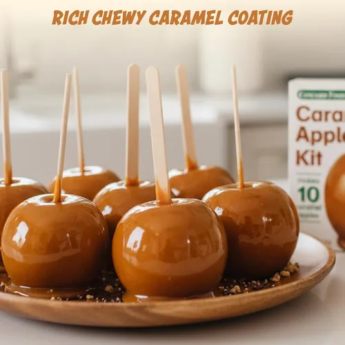 Vista 5 de Concord Foods Kit de manzana caramelo: regalo favorito de otoño, disfruta de manzanas masticables. Hace 10 manzanas de caramelo por caja, 5 onzas