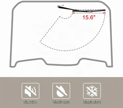 Vista 5 de Limpiaparabrisas universal para UTV y carrito de golf con brazo de limpiaparabrisas manual Diseño de metal sinterizado resistente para todo tipo