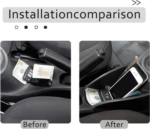 Vista 2 de Reposabrazos de plástico ABS Consola central Freno de mano Caja de almacenamiento Guante Teléfono Bandeja Organizadores para Mercedes Benz Smart 453