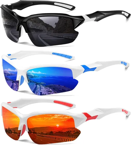 Vista 13 de Sports Polarized Sunglasses for Men Cycling Running Fishing UV Protection Sun Glasses Lightweight Half Frame Goggles