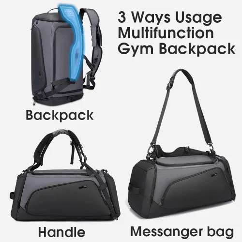 Vista 6 de BANGE Gym Sports - Mochila de lona para hombre y mujer