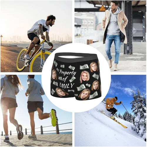 Vista 8 de Boxers personalizados con cara para hombres, novio, marido, ropa interior divertida personalizada para ideas de cumpleaños para él, S-XXL