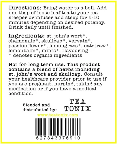 Vista 2 de Be HAPPY Té con hierba de San Juan, Verbena y Skullcap 40g (1.41 oz), un té de hierbas edificante y sin cafeína