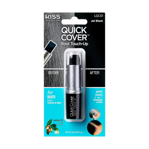Vista 12 de RED by Kiss Barra de retoque de raíz de cobertura rápida, corrector temporal de cabello gris resistente al agua con cepillo para raíces y barba, 1