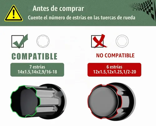 Vista 3 de Llave de tuercas de 7 estrías Glorider con adaptador de gran tamaño para llave con 21mm y 22mm hexagonales Reemplazo 14x1.5 14x2 9/16 cerradura