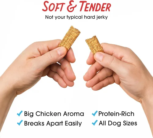 Vista 6 de Farmland Traditions Golosinas de Cecina de Pollo Dogs Love para Perros, Cecina Premium para Perros de Dos Ingredientes con Pollo Criado en EE.UU.