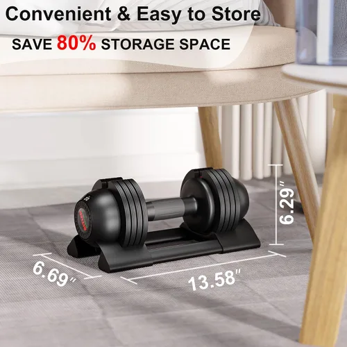 Vista 7 de Juego de mancuernas ajustables de 22 libras, par de mancuernas ajustables, perfecto para entrenamiento de fuerza y entrenamientos de fitness