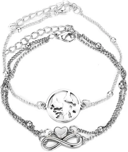 Vista 5 de 23 unids conjunto simple Puka Shell pulsera de tobillo Shell estrella de mar onda tobillo pulsera forma corazón Chian tobillo pulsera moda 8