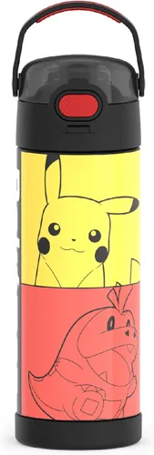 Vista 29 de THERMOS FUNTAINER Botella aislada al vacío de acero inoxidable de 16 onzas con tapa ancha de canalón, MINECRAFT