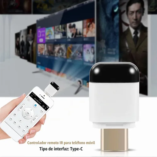 Vista 5 de Mini control remoto IR inteligente universal, control infrarrojo inteligente para teléfono móvil Android para TV/reproductor de DVD/set-Top-Box/Aire