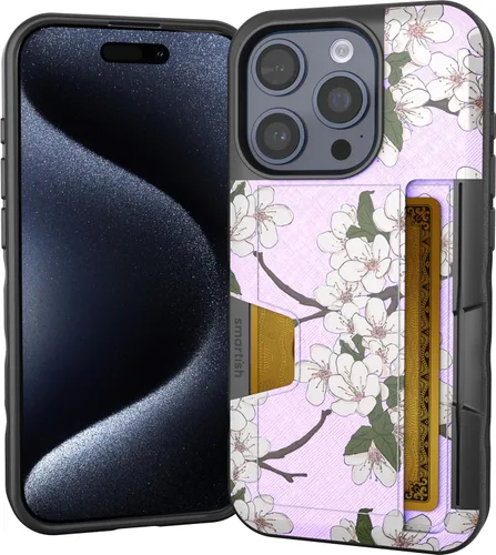 Vista 19 de Smartish Funda tipo cartera para iPhone 11 Pro - Wallet Slayer Vol. 2 [soporte protector delgado] tarjetero (seda) - Black Tie Affair