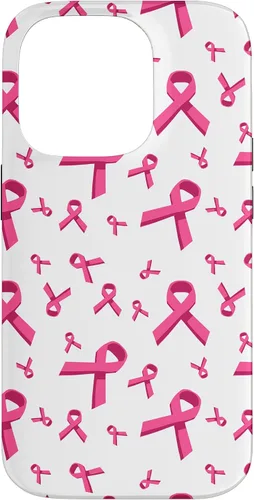 Vista 17 de Funda de soporte para iPhone 17 de mujeres de concientización sobre el cáncer de mama con patrón de cinta rosa